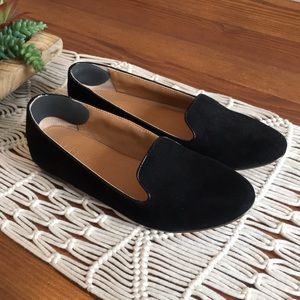 Jcrew Black Suede Loafers Size 7